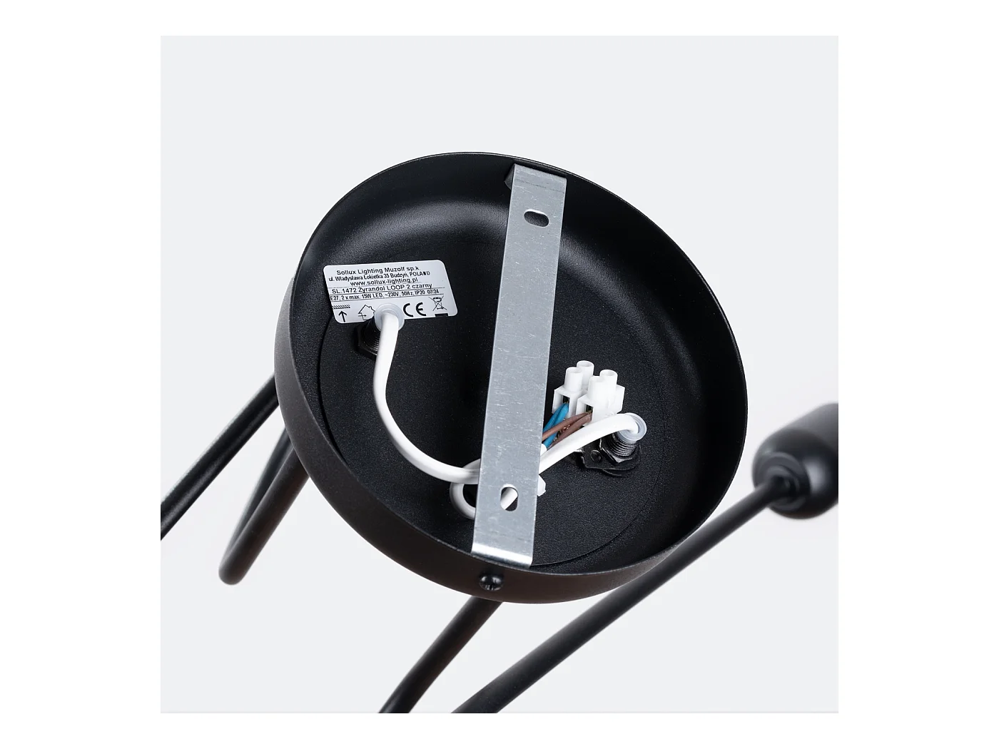 Lustre Loop Minimaliste En Acier - 2 Sources Lumineuses - L.57 X H.25,5 Cm - Noir