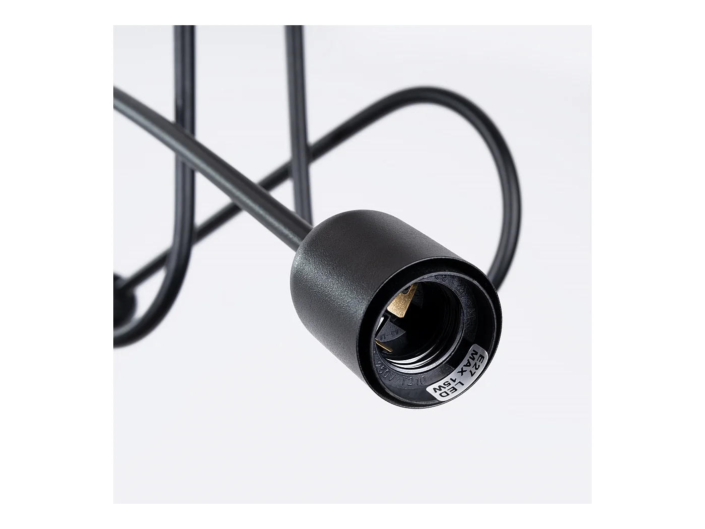 Kronleuchter Loop Minimalistisch Aus  Stahl - 2 Lichtquellen - L.57 X H. Cm - Schwarz