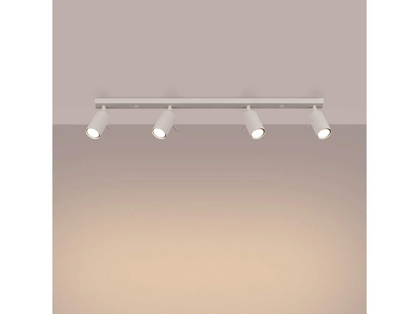 Plafonnier Ring Moderne En Acier - 4 Sources Lumineuses - L.81 X H.17 Cm - Beige