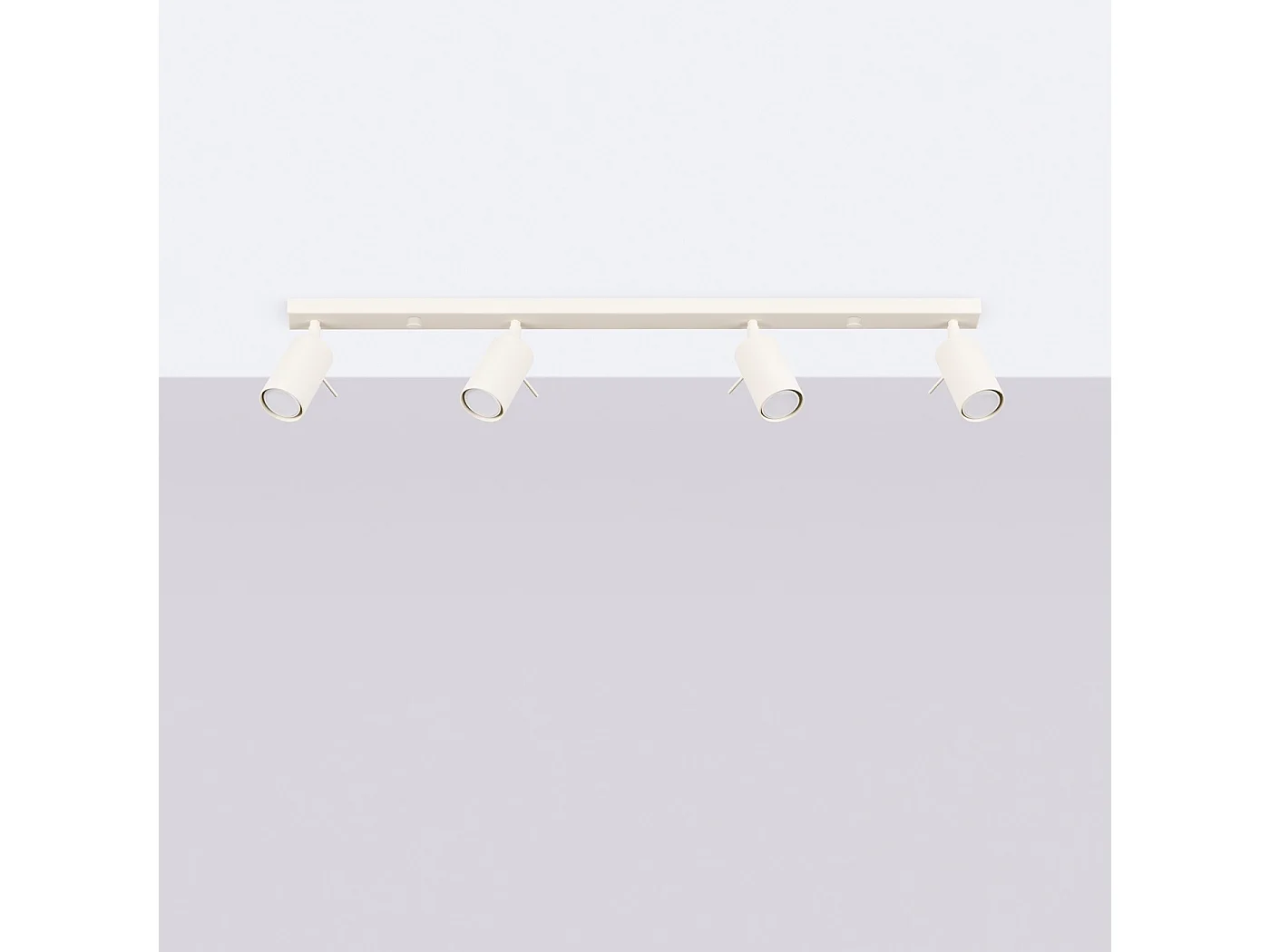 Lampada da soffitto RING moderno di acciaio - 4 sorgenti luminose - L.81 x A.17 cm - beige