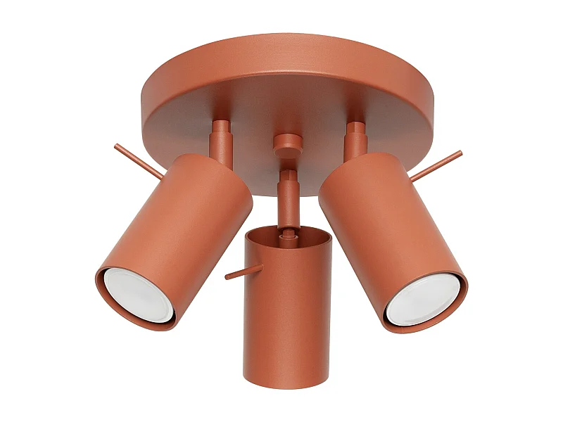 Lampa Sufitowa Nowoczesny Ring, Stal - 3 Źródło - L.19.5 X H.18.5 Cm - Ochra Czerwona