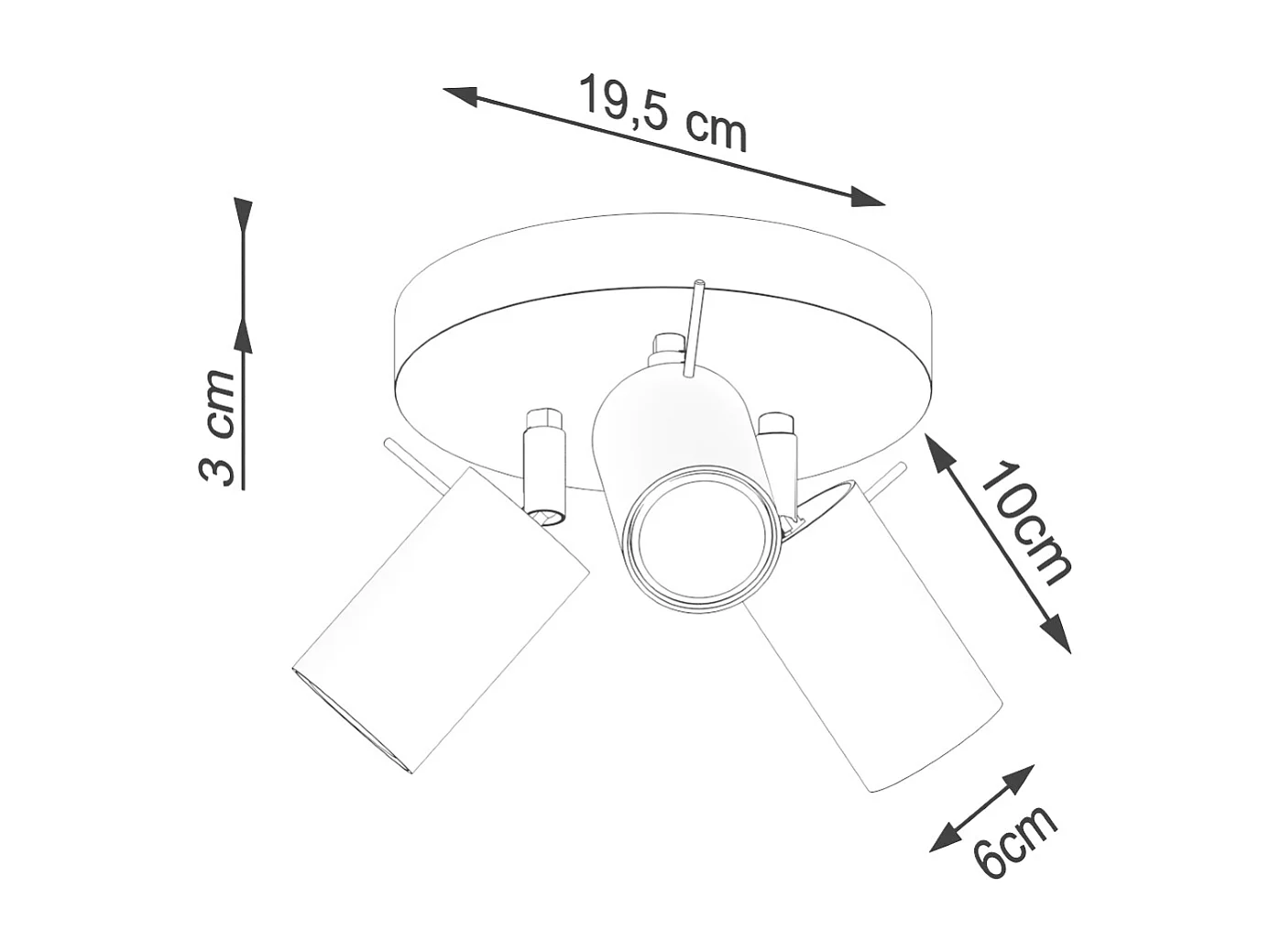 Plafonnier Ring Moderne En Acier - 3 Sources Lumineuses - L.19,5 X H.18,5 Cm - Ocre Rouge