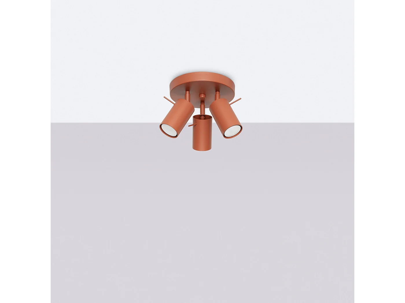 Plafondlamp RING modern van  - 3 lichtbronnen - L.19,5 x H.18,5 cm - rode oker