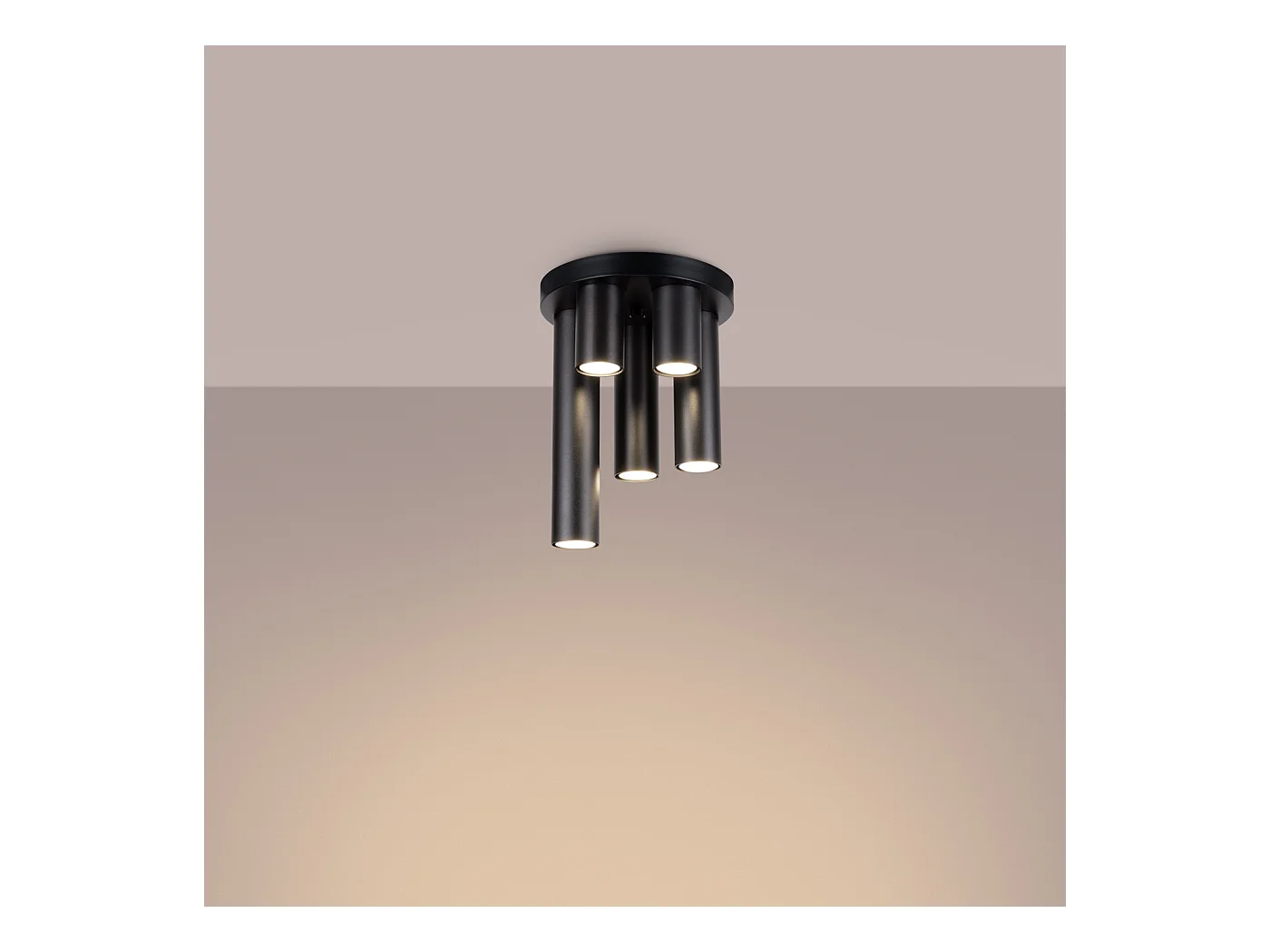 Plafonnier Lagos Moderne En Acier - 5 Sources Lumineuses - L.25 X H.33 Cm - Noir