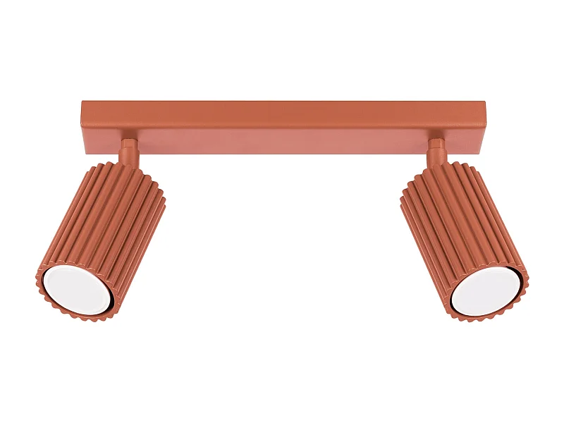Lampa Sufitowa Minimalistyczny Karbon, Aluminium - 2 Źródło - L.30 X H.16.5 Cm - Ochra Czerwona