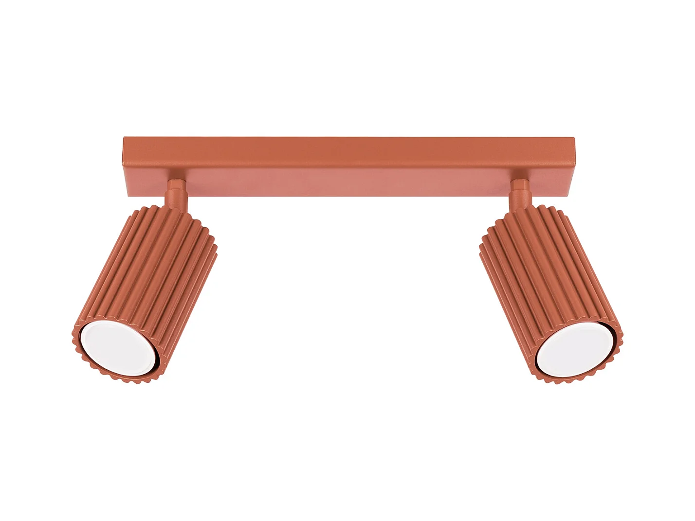 Plafonnier Karbon Minimaliste En Aluminium - 2 Sources Lumineuses - L.30 X H.16,5 Cm - Ocre Rouge