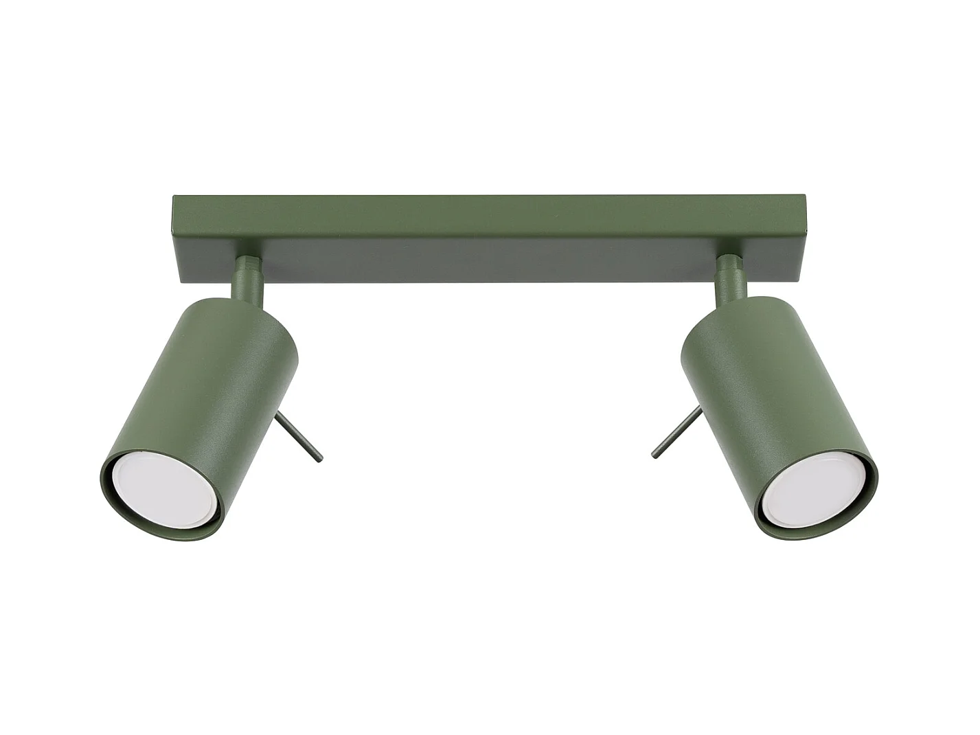 Plafonnier Ring Moderne En Acier - 2 Sources Lumineuses - L.30 X H.17 Cm - Vert Olive