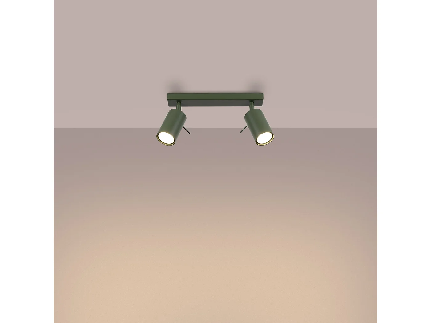Plafondlamp RING modern van  - 2 lichtbronnen - L.30 x H.17 cm - olijfgroen