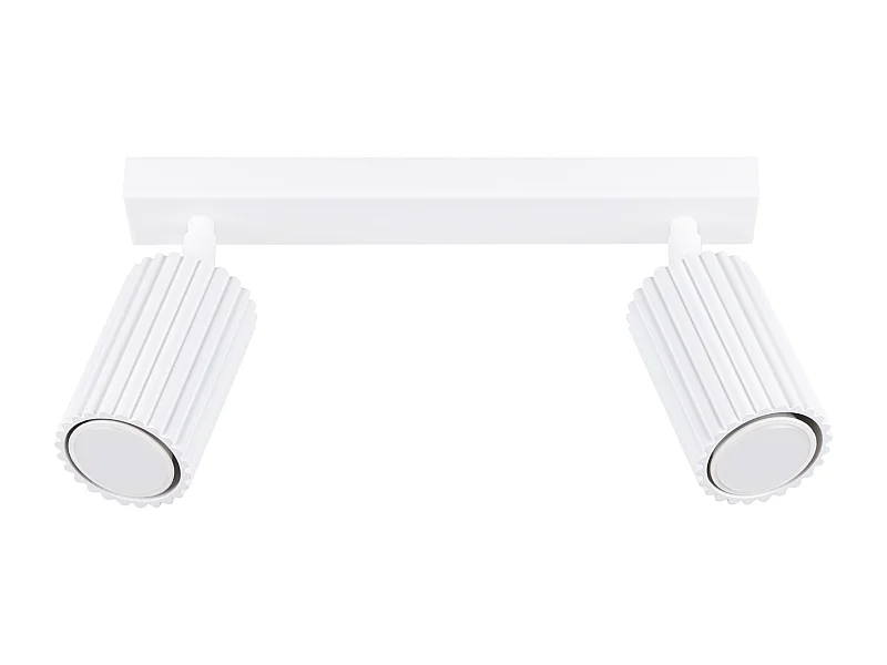 Deckenleuchte Karbon Minimalistisch Aus  Aluminium - 2 Lichtquellen - L.30 X H. Cm - Weiß