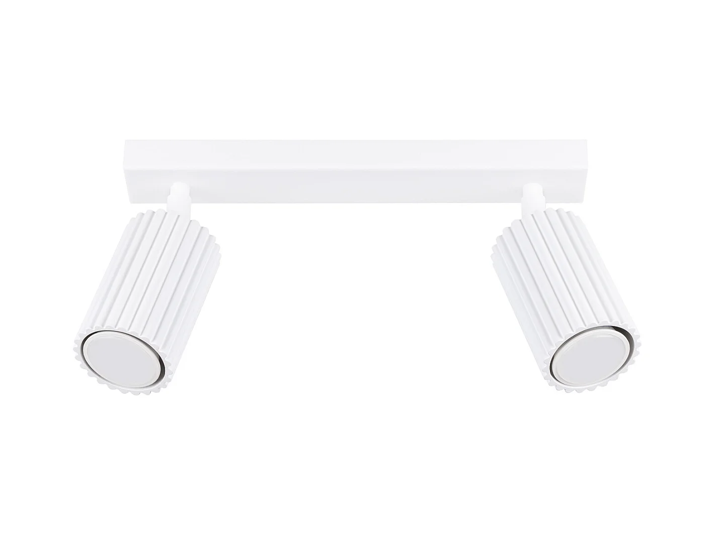 Plafonnier Karbon Minimaliste En Aluminium - 2 Sources Lumineuses - L.30 X H.16,5 Cm - Blanc