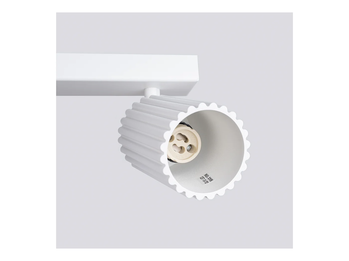 Deckenleuchte Karbon Minimalistisch Aus  Aluminium - 2 Lichtquellen - L.30 X H. Cm - Weiß