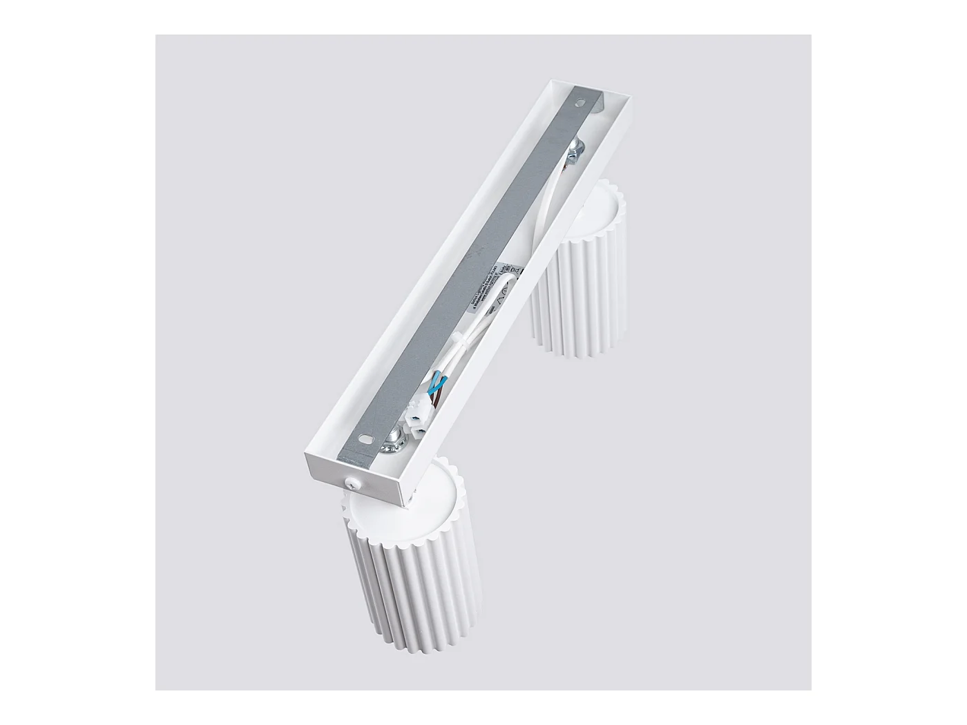 Deckenleuchte Karbon Minimalistisch Aus  Aluminium - 2 Lichtquellen - L.30 X H. Cm - Weiß