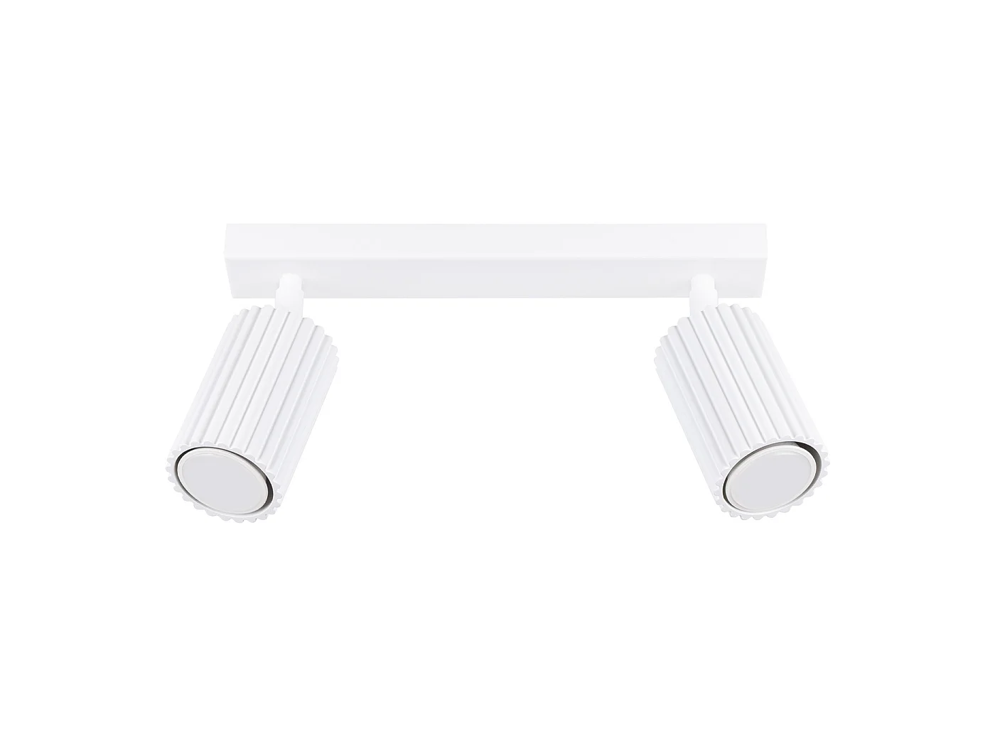 Plafonnier Karbon Minimaliste En Aluminium - 2 Sources Lumineuses - L.30 X H.16,5 Cm - Blanc