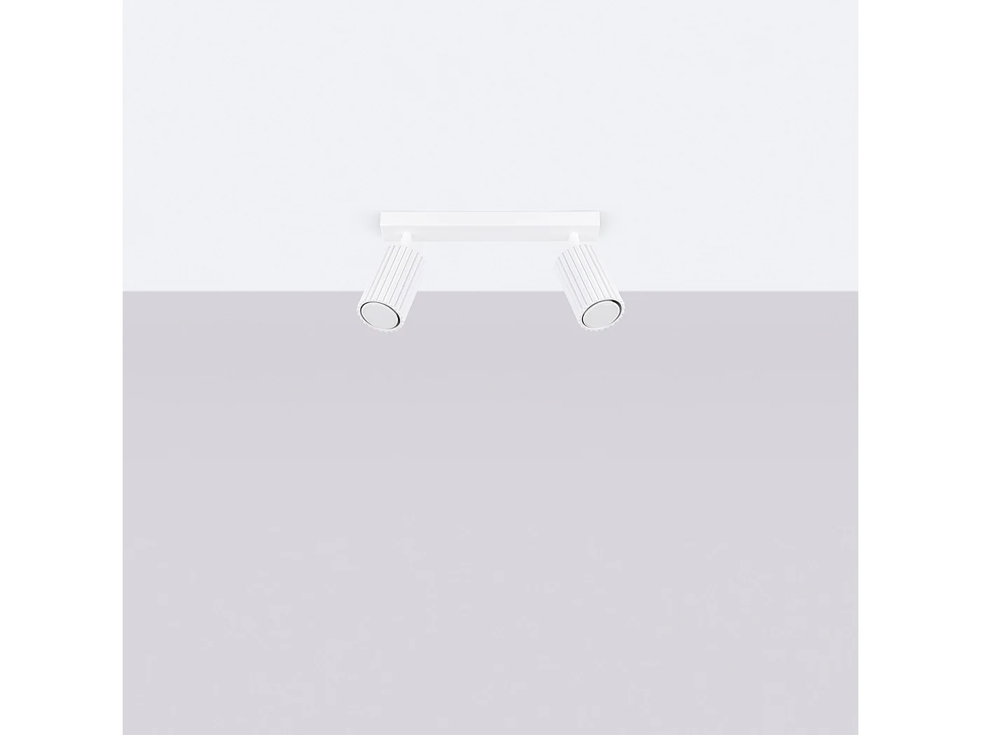Plafonnier Karbon Minimaliste En Aluminium - 2 Sources Lumineuses - L.30 X H.16,5 Cm - Blanc