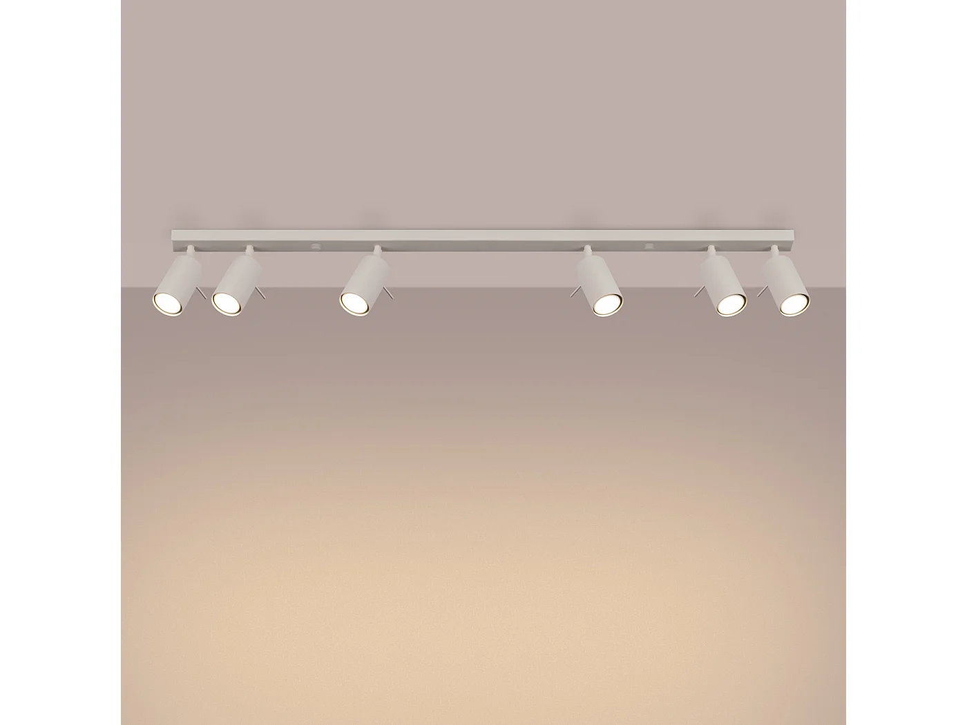 Plafondlamp Ring Modern Van  - 6 Lichtbronnen - L.117 X H.17 Cm - Beige