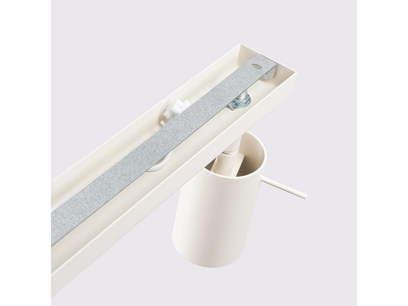 Lampada da soffitto RING moderno di acciaio - 6 sorgenti luminose - L.117 x A.17 cm - beige