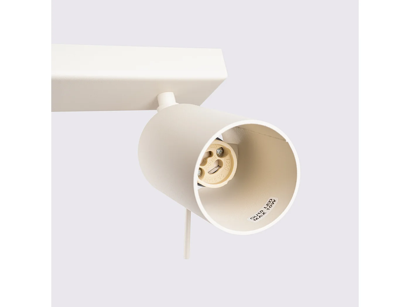 Lampada da soffitto RING moderno di acciaio - 6 sorgenti luminose - L.117 x A.17 cm - beige