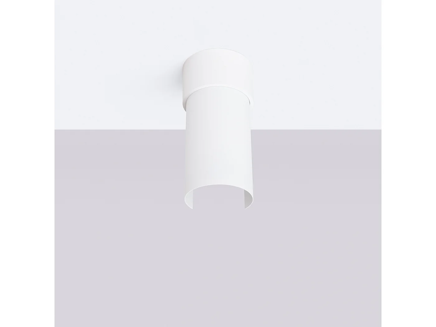 Lampada Da Soffitto Flash Minimalista Di Acciaio - 1 Sorgenti Luminose - L.10 X A.21 Cm - Bianco