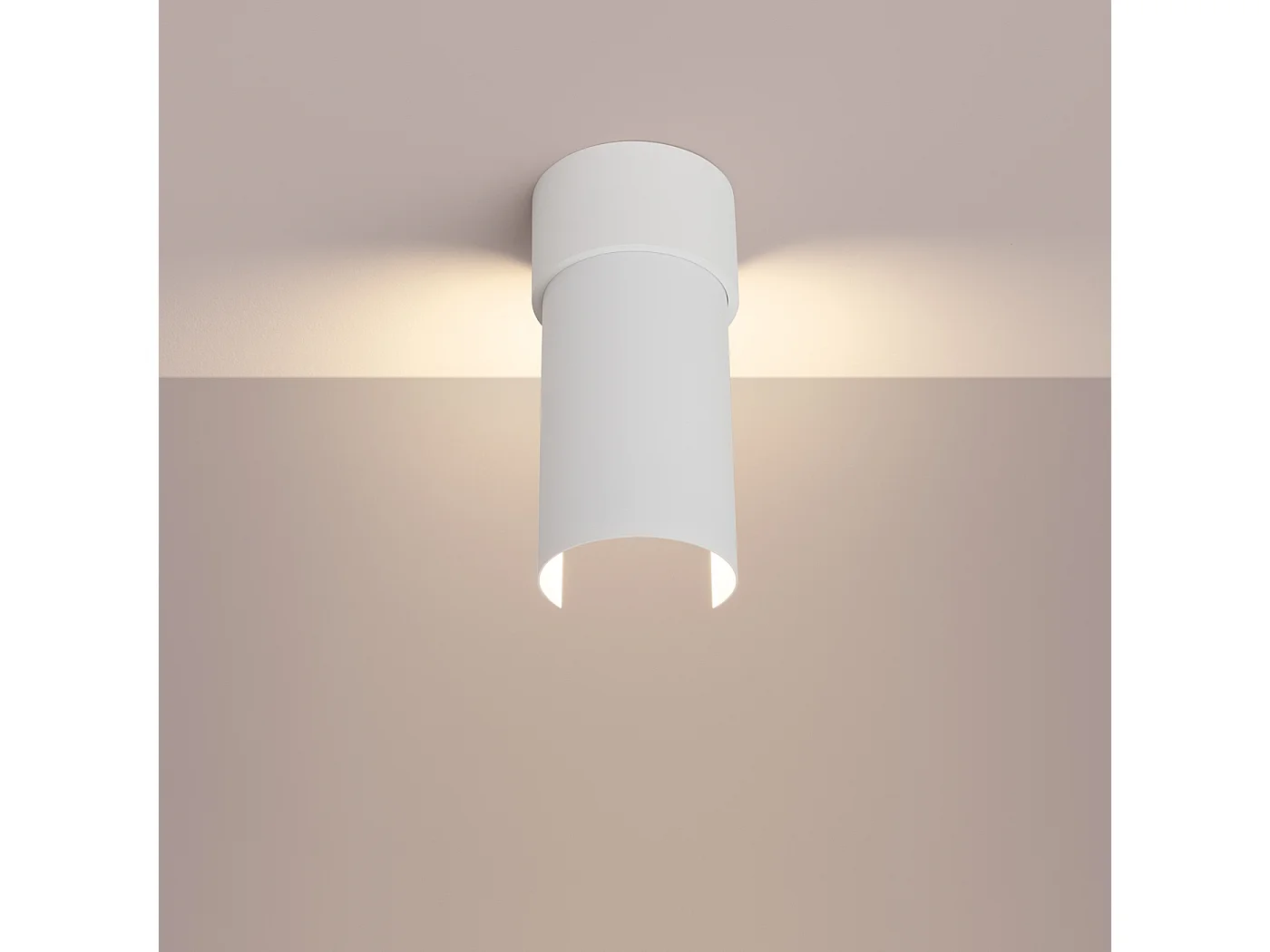 Lampada Da Soffitto Flash Minimalista Di Acciaio - 1 Sorgenti Luminose - L.10 X A.21 Cm - Bianco