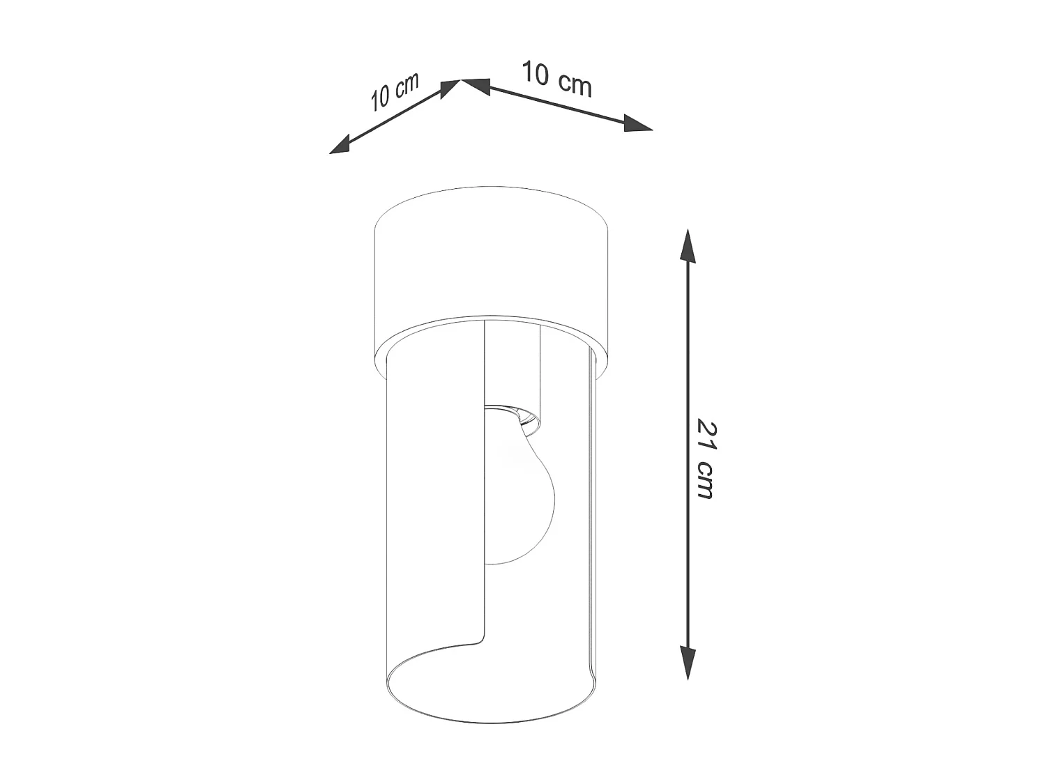 Lampada Da Soffitto Flash Minimalista Di Acciaio - 1 Sorgenti Luminose - L.10 X A.21 Cm - Bianco