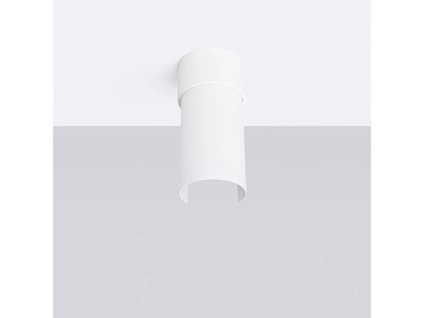 Lámpara de techo FLASH minimalista de acero - 1 fuentes luminosas - L.10 x A.21 cm - blanco