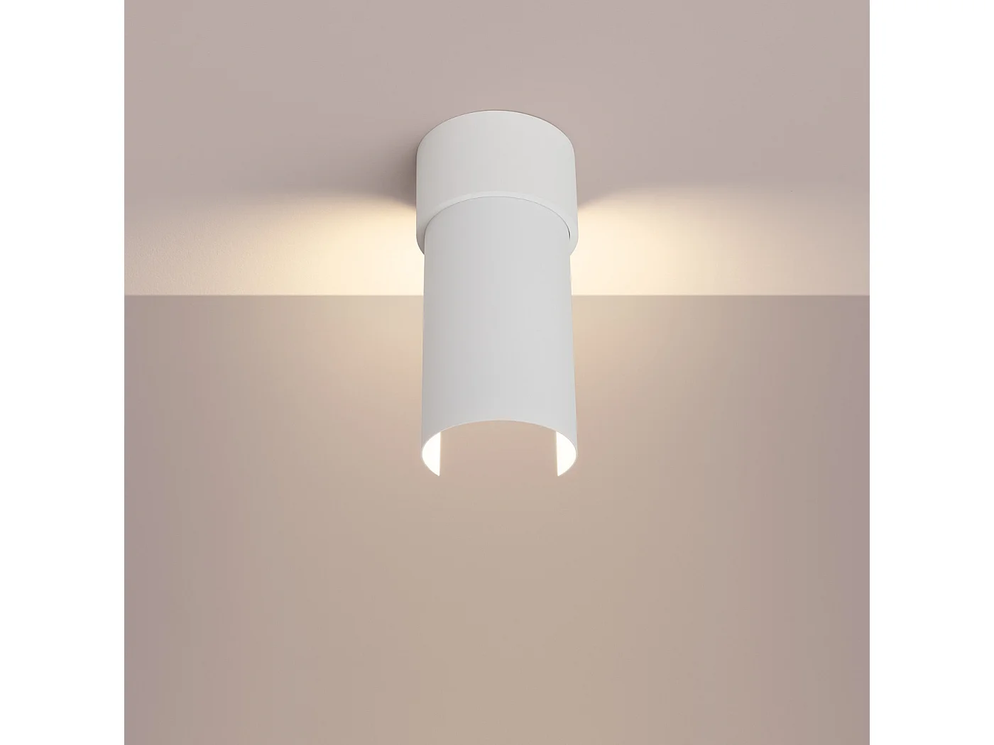 Lámpara de techo FLASH minimalista de acero - 1 fuentes luminosas - L.10 x A.21 cm - blanco