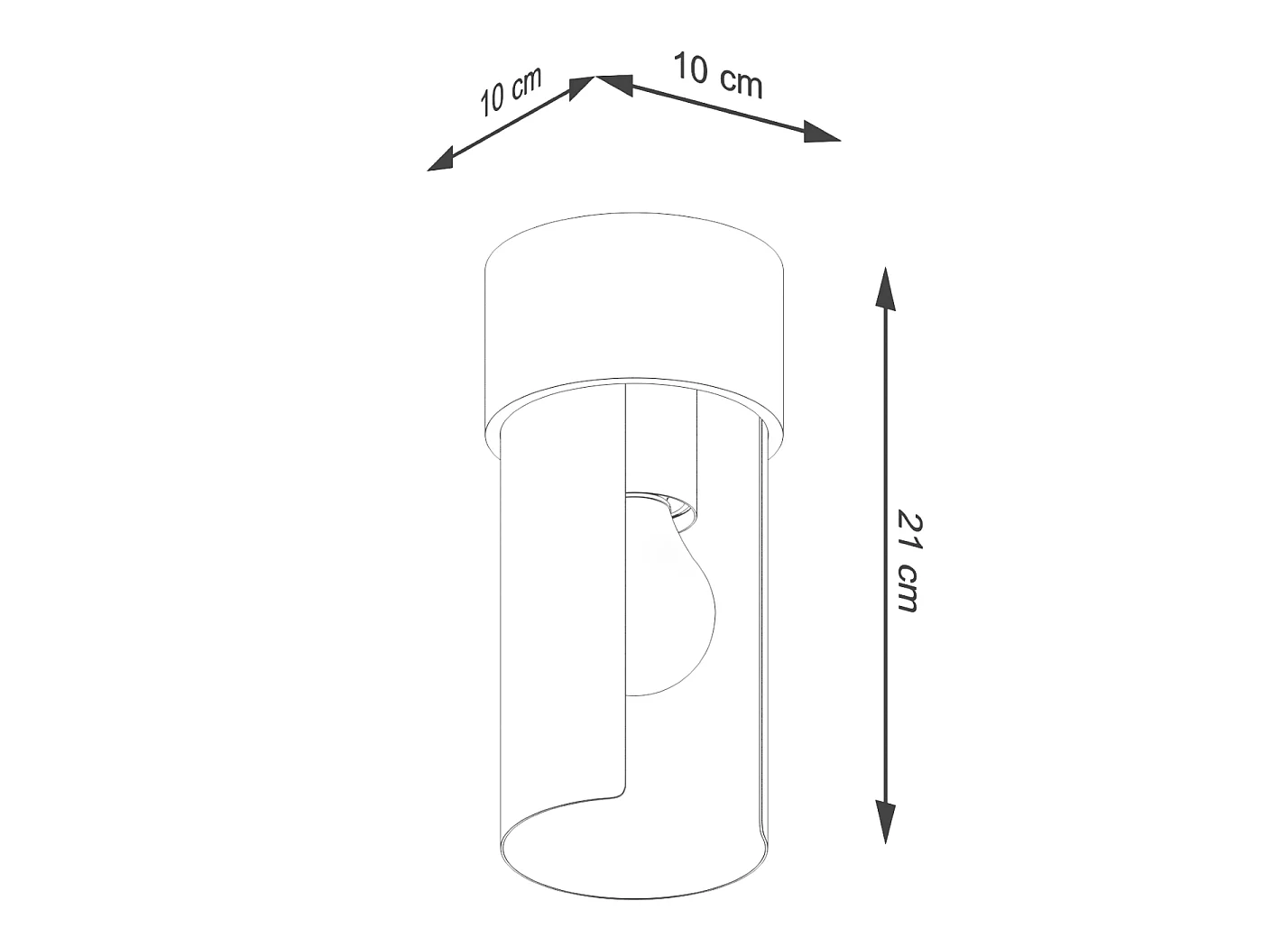 Lámpara de techo FLASH minimalista de acero - 1 fuentes luminosas - L.10 x A.21 cm - blanco