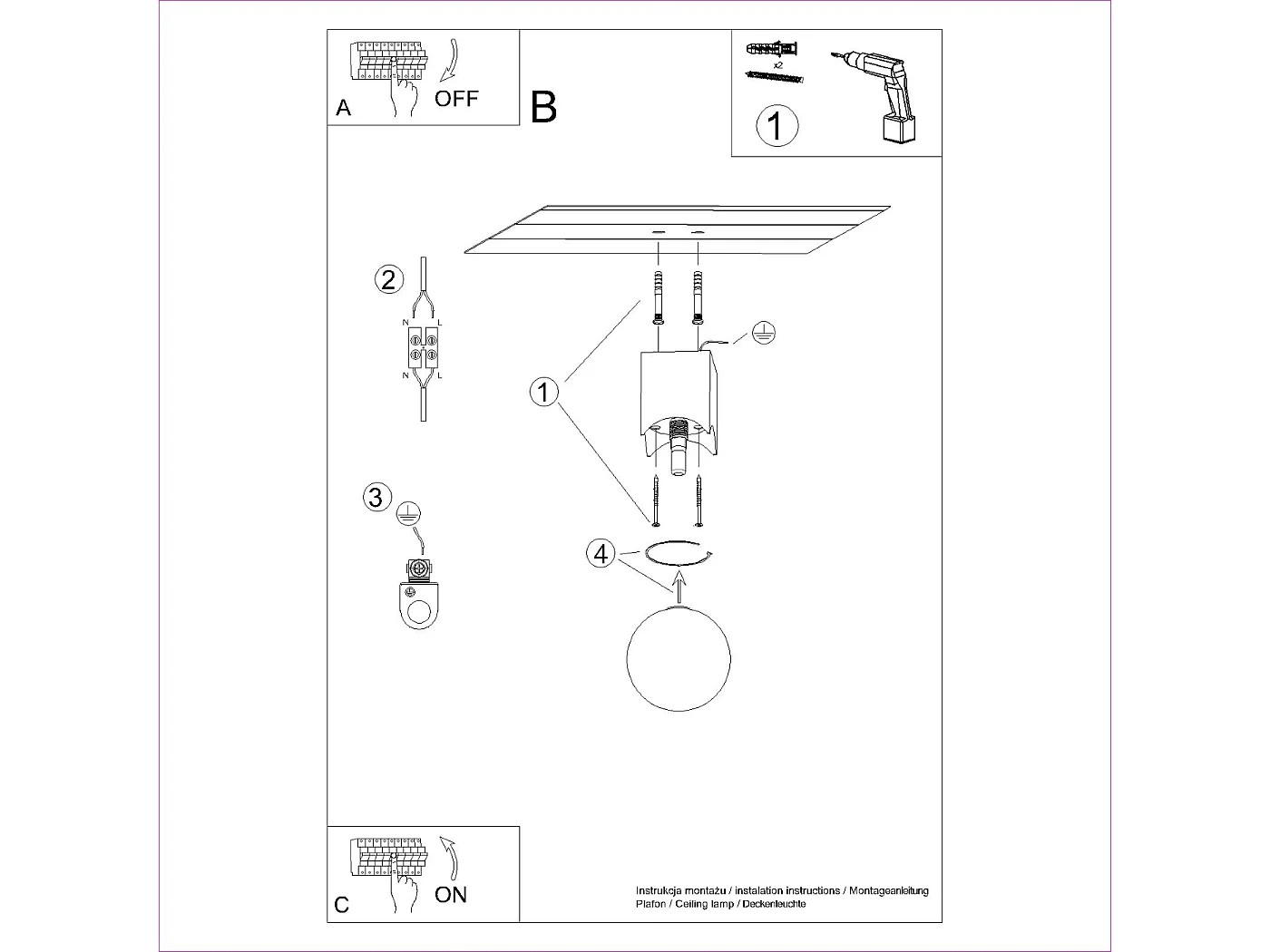 Lampa Sufitowa Minimalistyczny Solis, Drewno/Szkło - 1 Źródło - L.12 X H.19 Cm - Natruralne Drewno/Biały