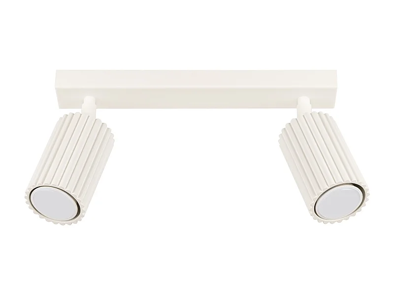 Plafonnier Karbon Minimaliste En Aluminium - 2 Sources Lumineuses - L.30 X H.16,5 Cm - Beige