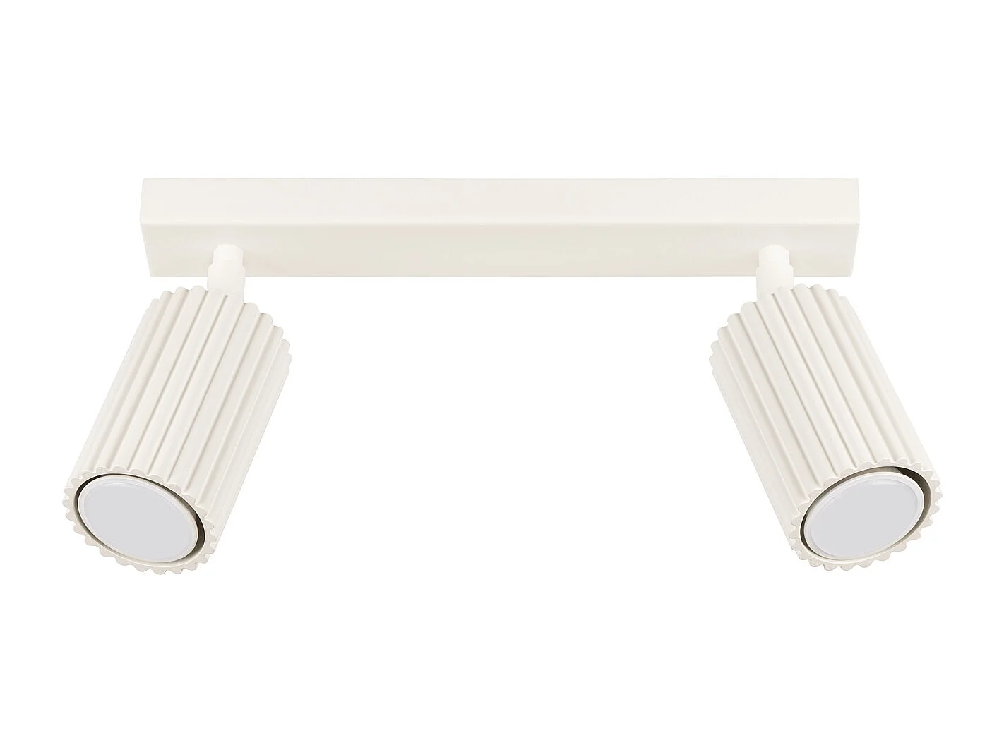 Lampada Da Soffitto Karbon Minimalista Di Alluminio - 2 Sorgenti Luminose - L.30 X A.16,5 Cm - Beige