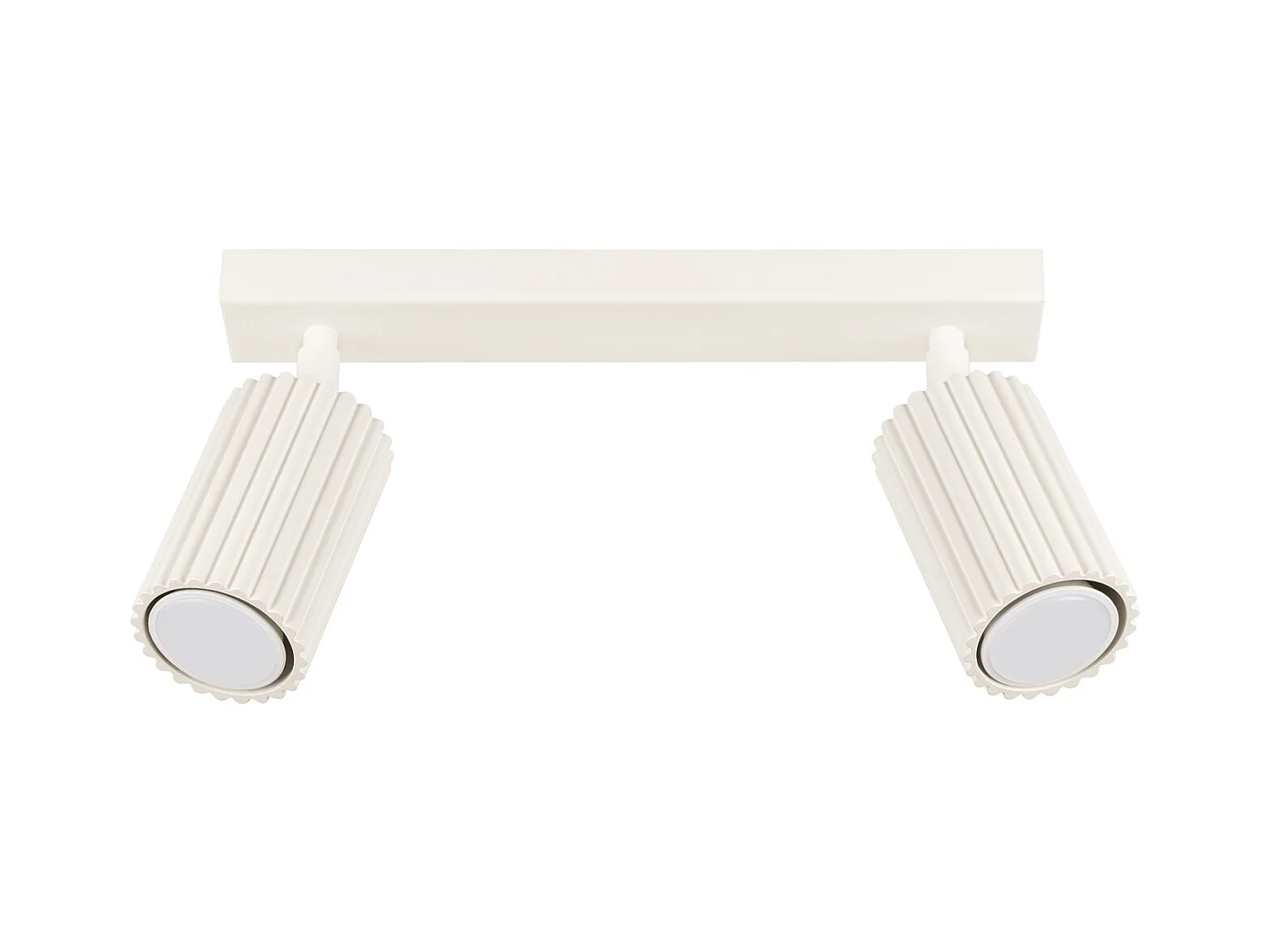 Plafonnier Karbon Minimaliste En Aluminium - 2 Sources Lumineuses - L.30 X H.16,5 Cm - Beige