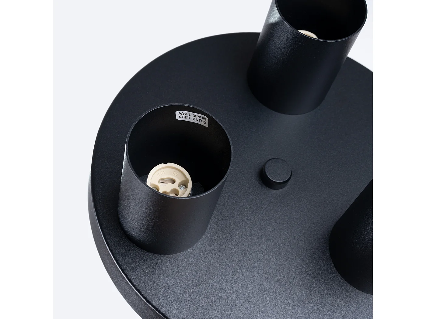 Lampada Da Soffitto Lagos Moderno Di Acciaio - 3 Sorgenti Luminose - L.25 X A.12 Cm - Nero