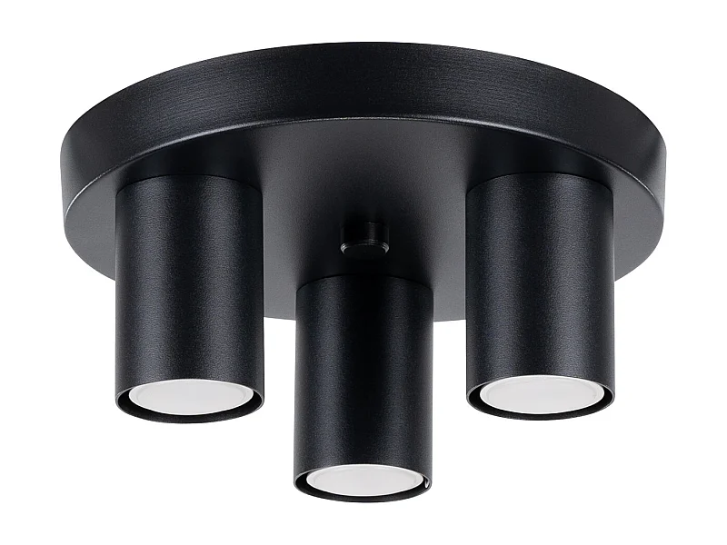 Plafonnier Lagos Moderne En Acier - 3 Sources Lumineuses - L.25 X H.12 Cm - Noir