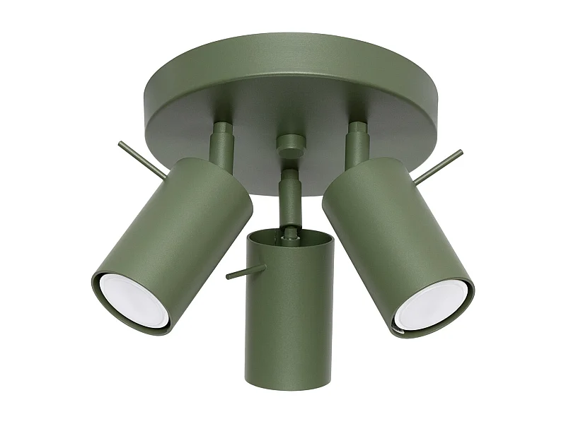 Lampa Sufitowa Nowoczesny Ring, Stal - 3 Źródło - L.19.5 X H.18.5 Cm - Zielony Oliwkowy