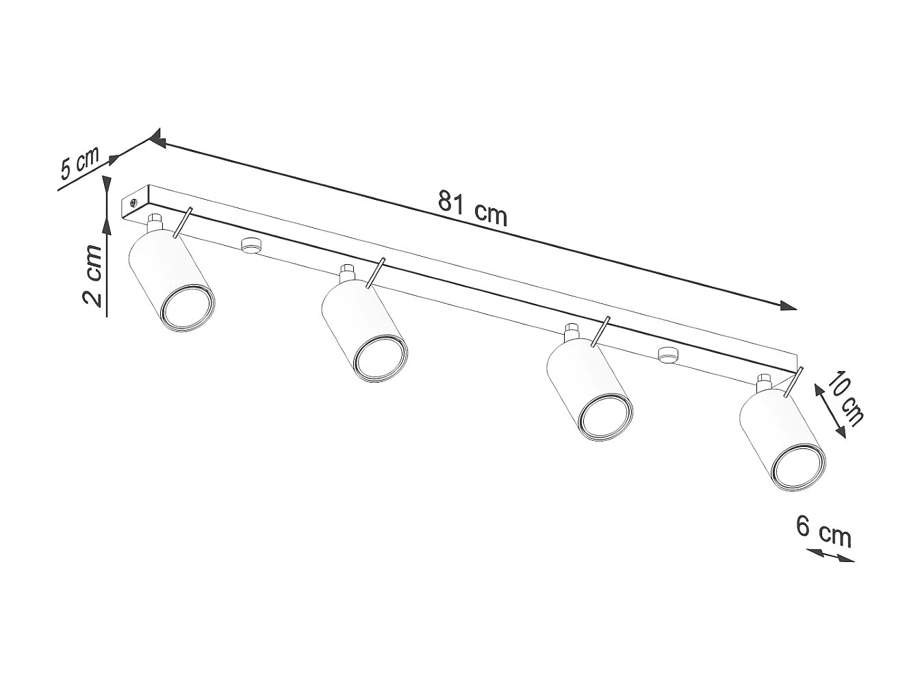 Luminária De Teto Ring Moderno, Aço - 4 Lichtbronnen - L.81 X H.17 Cm - Ocre Vermelho