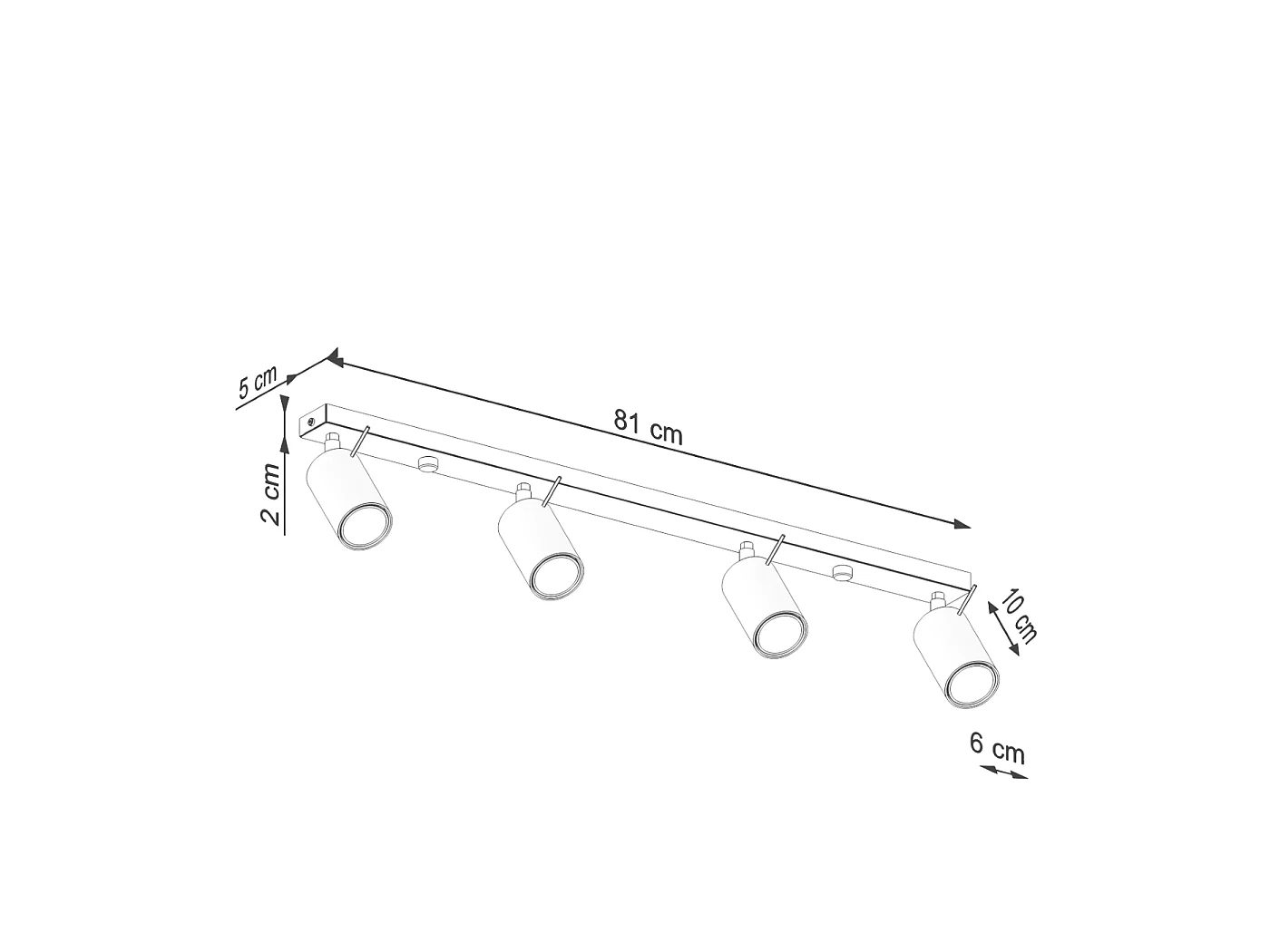 Lampada da soffitto RING moderno di acciaio - 4 sorgenti luminose - L.81 x A.17 cm - ocra rossa