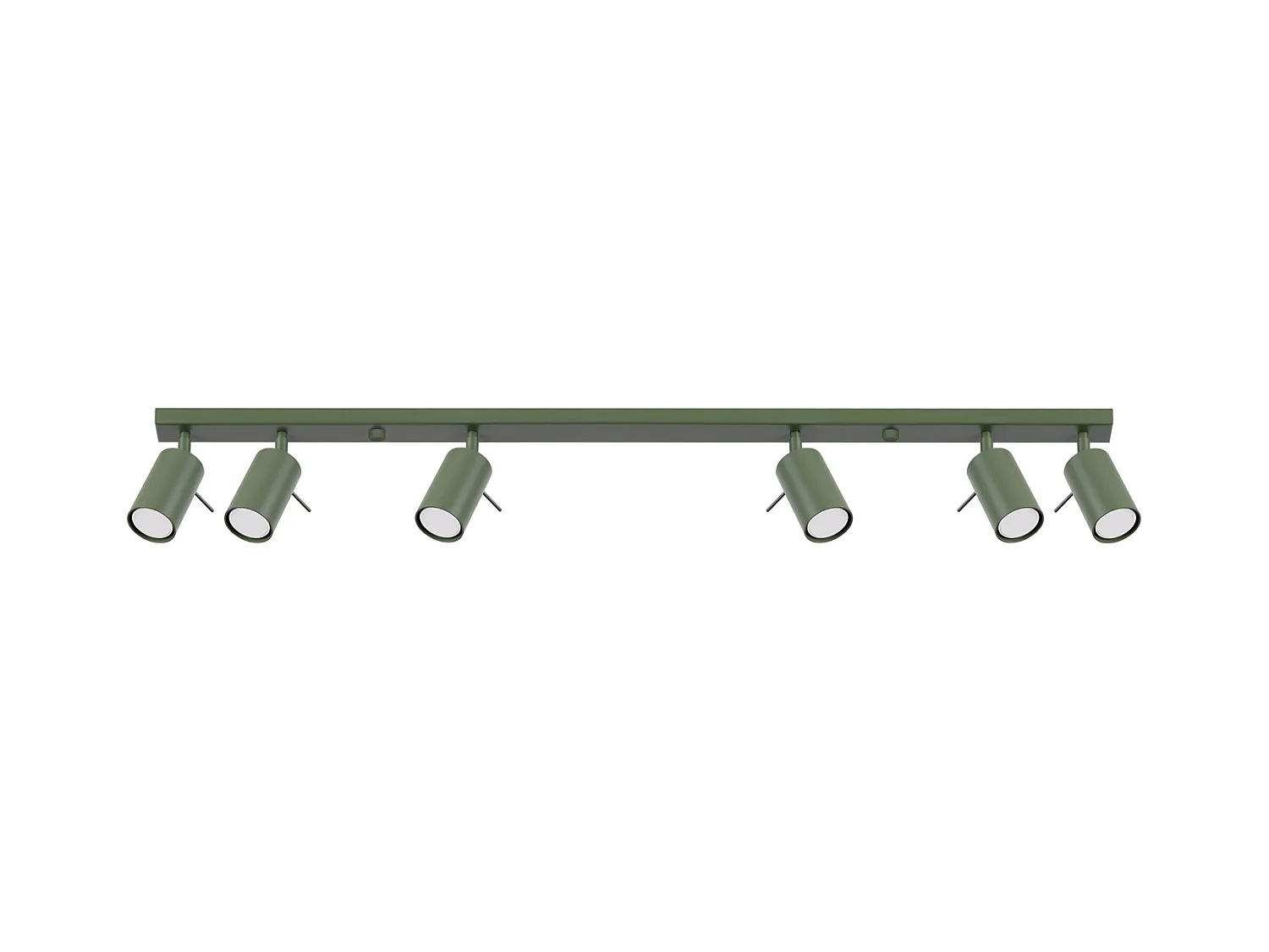 Plafonnier Ring Moderne En Acier - 6 Sources Lumineuses - L.117 X H.17 Cm - Vert Olive