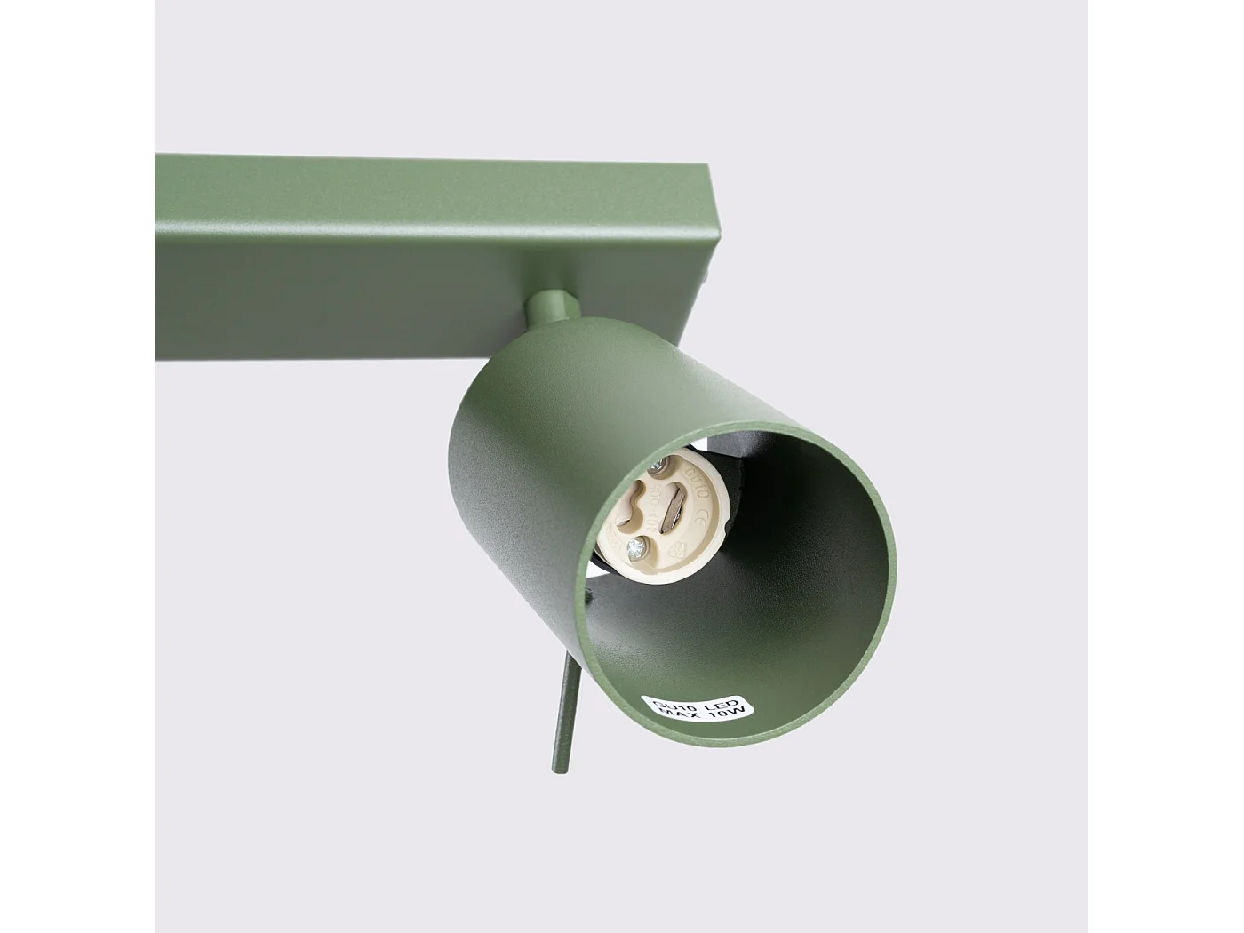 Lampada da soffitto RING moderno di acciaio - 6 sorgenti luminose - L.117 x A.17 cm - verde oliva