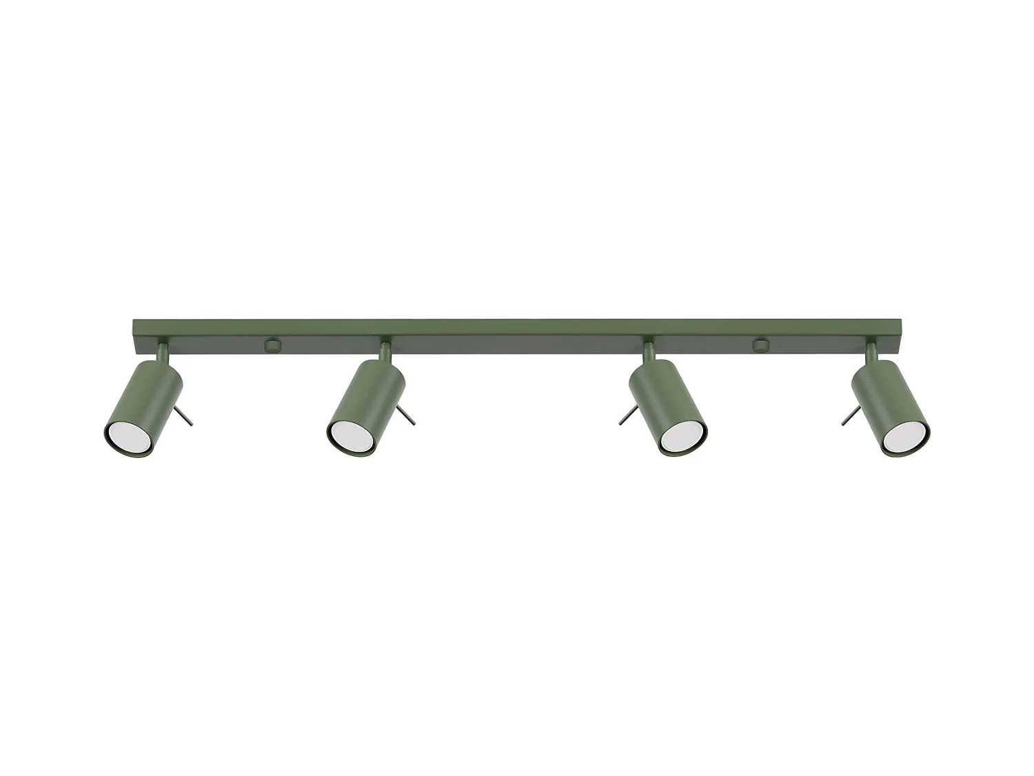 Plafonnier Ring Moderne En Acier - 4 Sources Lumineuses - L.81 X H.17 Cm - Vert Olive