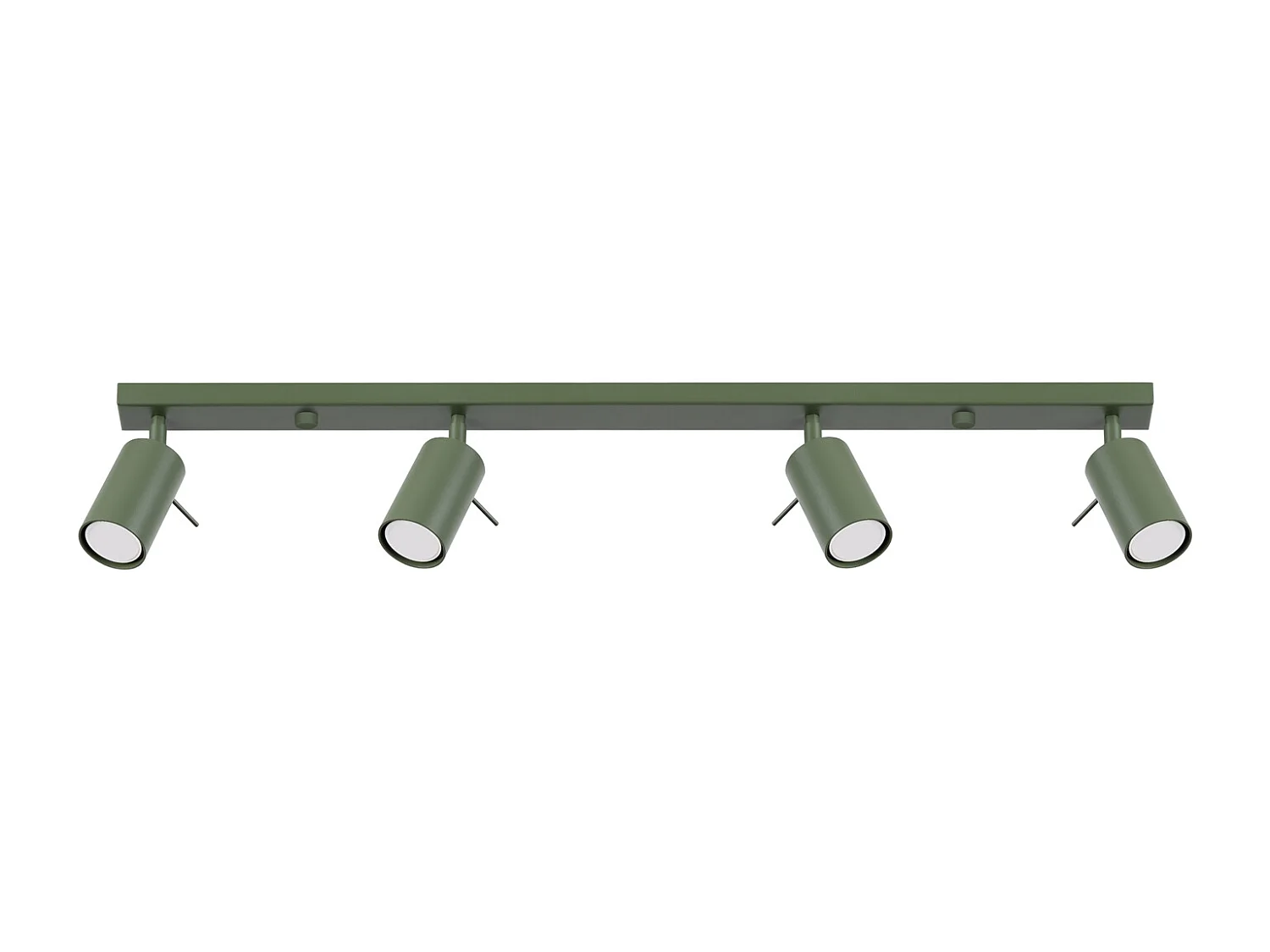 Plafonnier Ring Moderne En Acier - 4 Sources Lumineuses - L.81 X H.17 Cm - Vert Olive