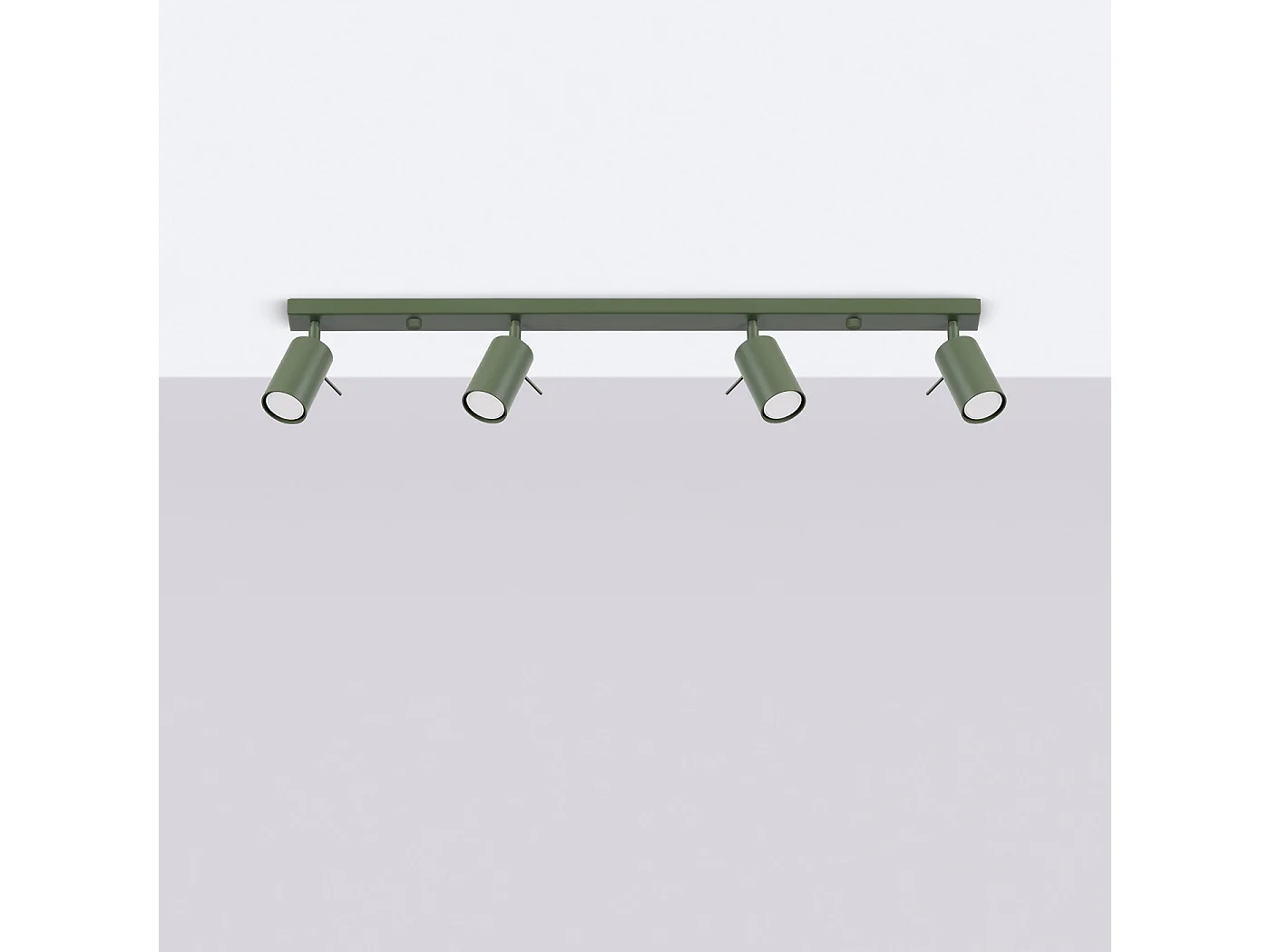 Lampada da soffitto RING moderno di acciaio - 4 sorgenti luminose - L.81 x A.17 cm - verde oliva