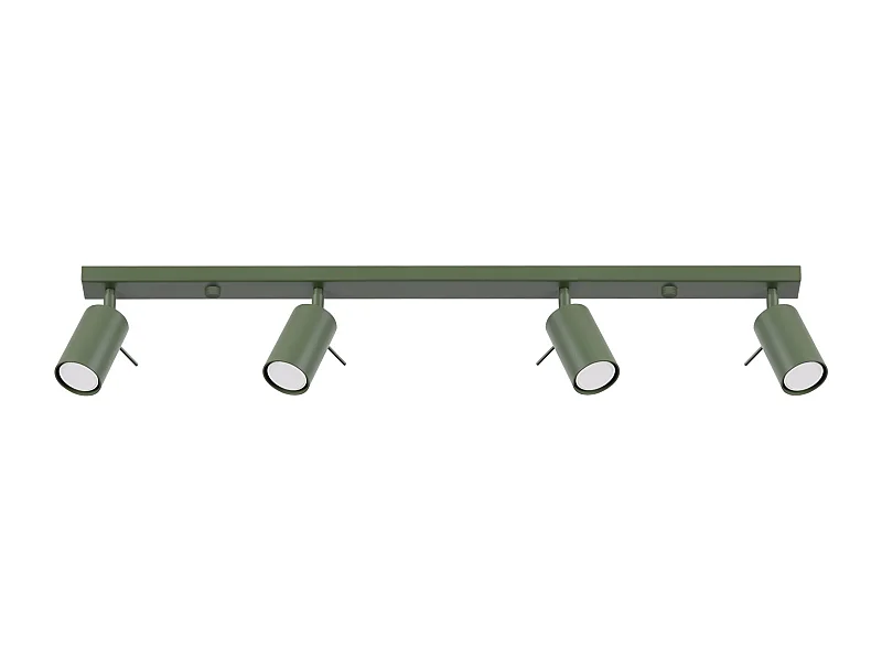 Lámpara De Techo Ring Moderno De Acero - 4 Fuentes Luminosas - L.81 X A.17 Cm - Verde Oliva