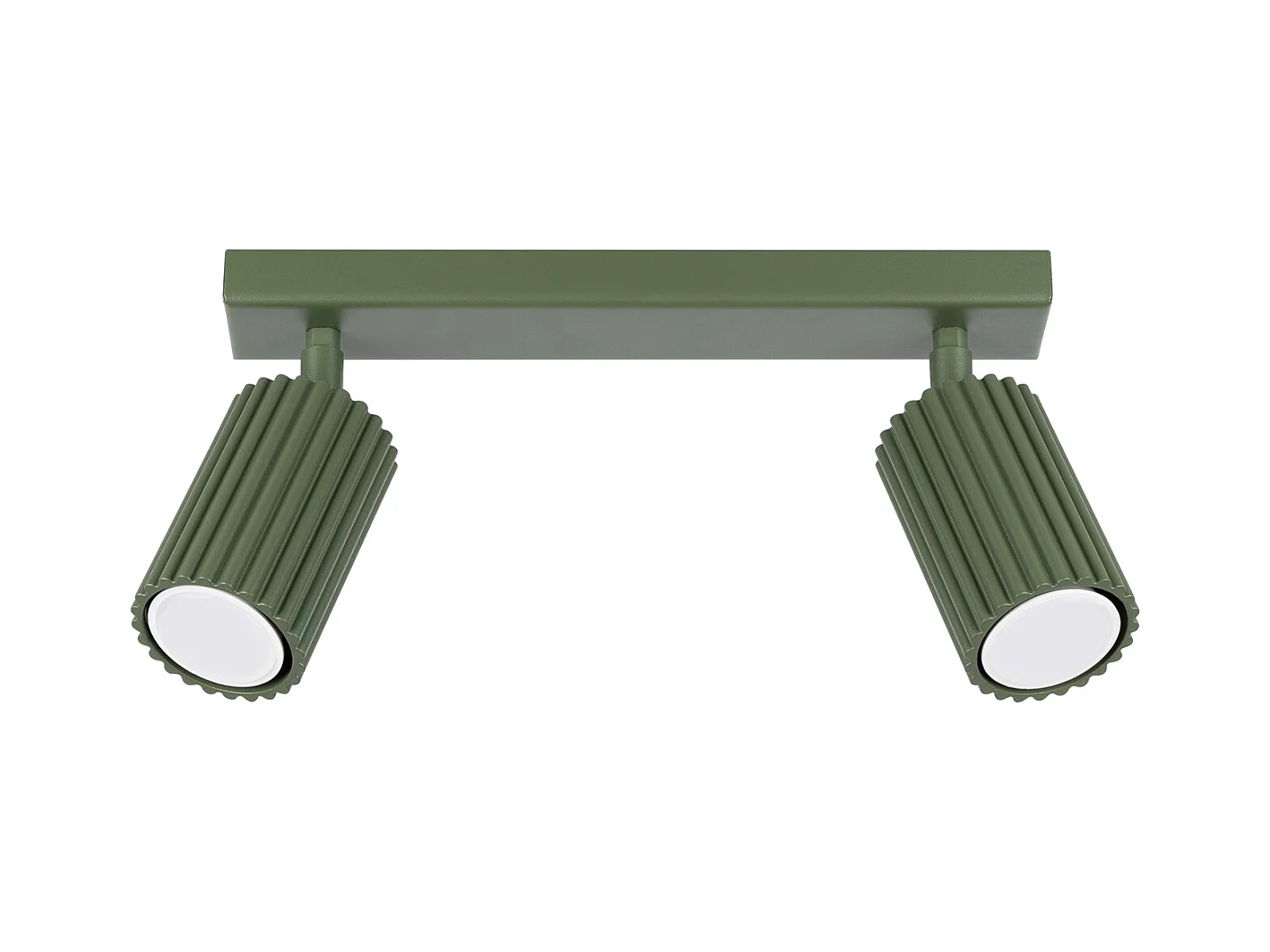 Plafonnier Karbon Minimaliste En Aluminium - 2 Sources Lumineuses - L.30 X H.16,5 Cm - Vert Olive