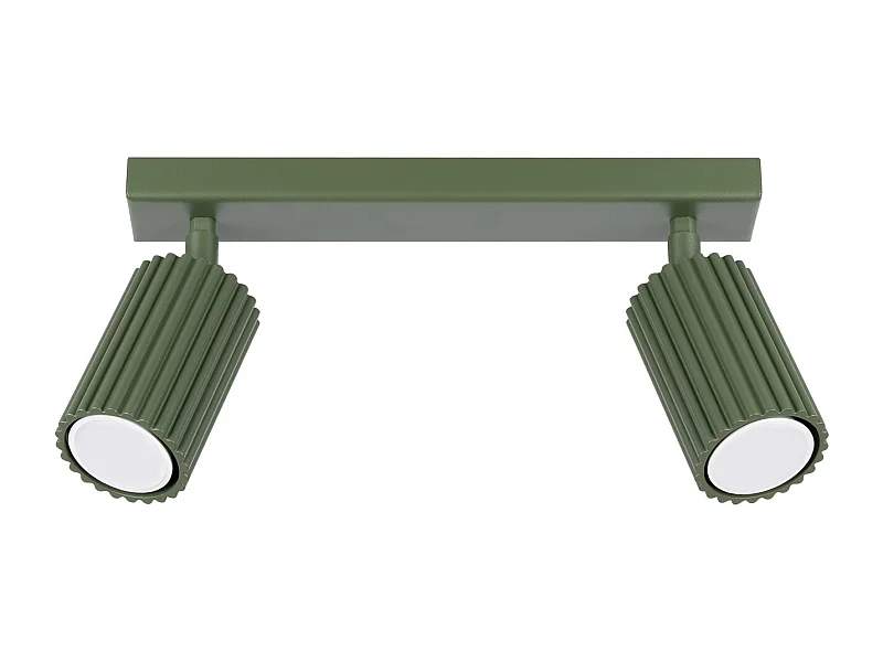 Plafondlamp Karbon Minimalistisch Van  - 2 Lichtbronnen - L.30 X H.16,5 Cm - Olijfgroen