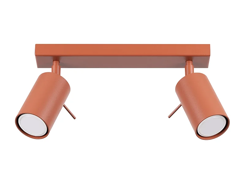 Deckenleuchte Ring Modern Aus  Stahl - 2 Lichtquellen - L.30 X H. Cm - Roter Ocker