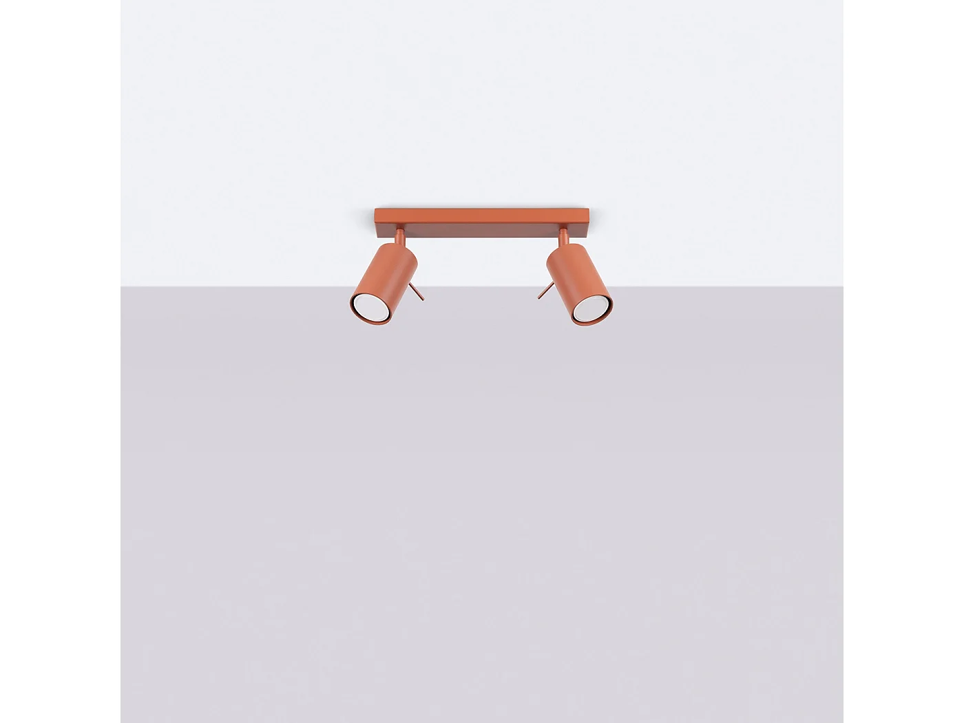 Plafondlamp RING modern van  - 2 lichtbronnen - L.30 x H.17 cm - rode oker