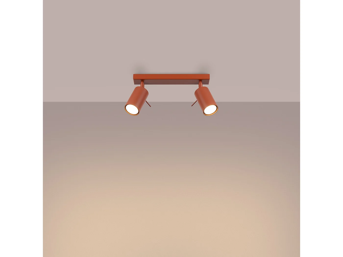 Plafondlamp RING modern van  - 2 lichtbronnen - L.30 x H.17 cm - rode oker
