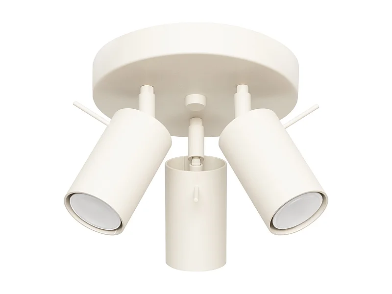 Plafonnier Ring Moderne En Acier - 3 Sources Lumineuses - L.19,5 X H.18,5 Cm - Beige