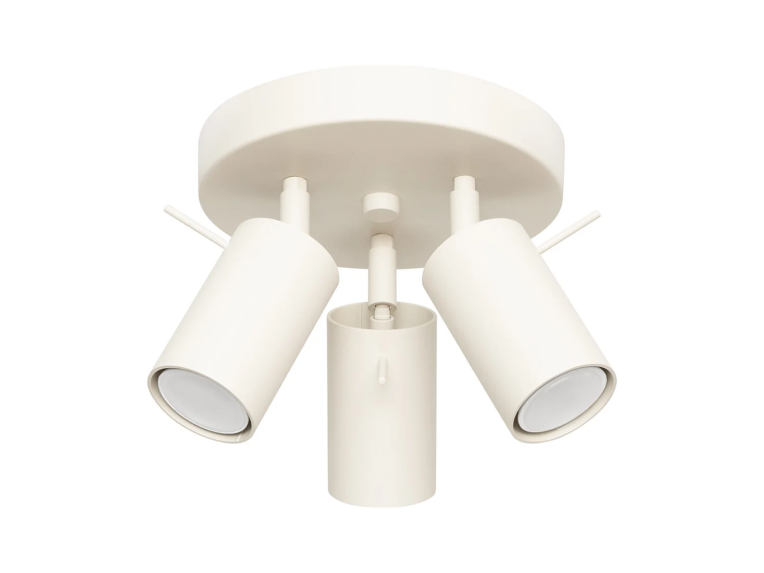 Plafonnier Ring Moderne En Acier - 3 Sources Lumineuses - L.19,5 X H.18,5 Cm - Beige