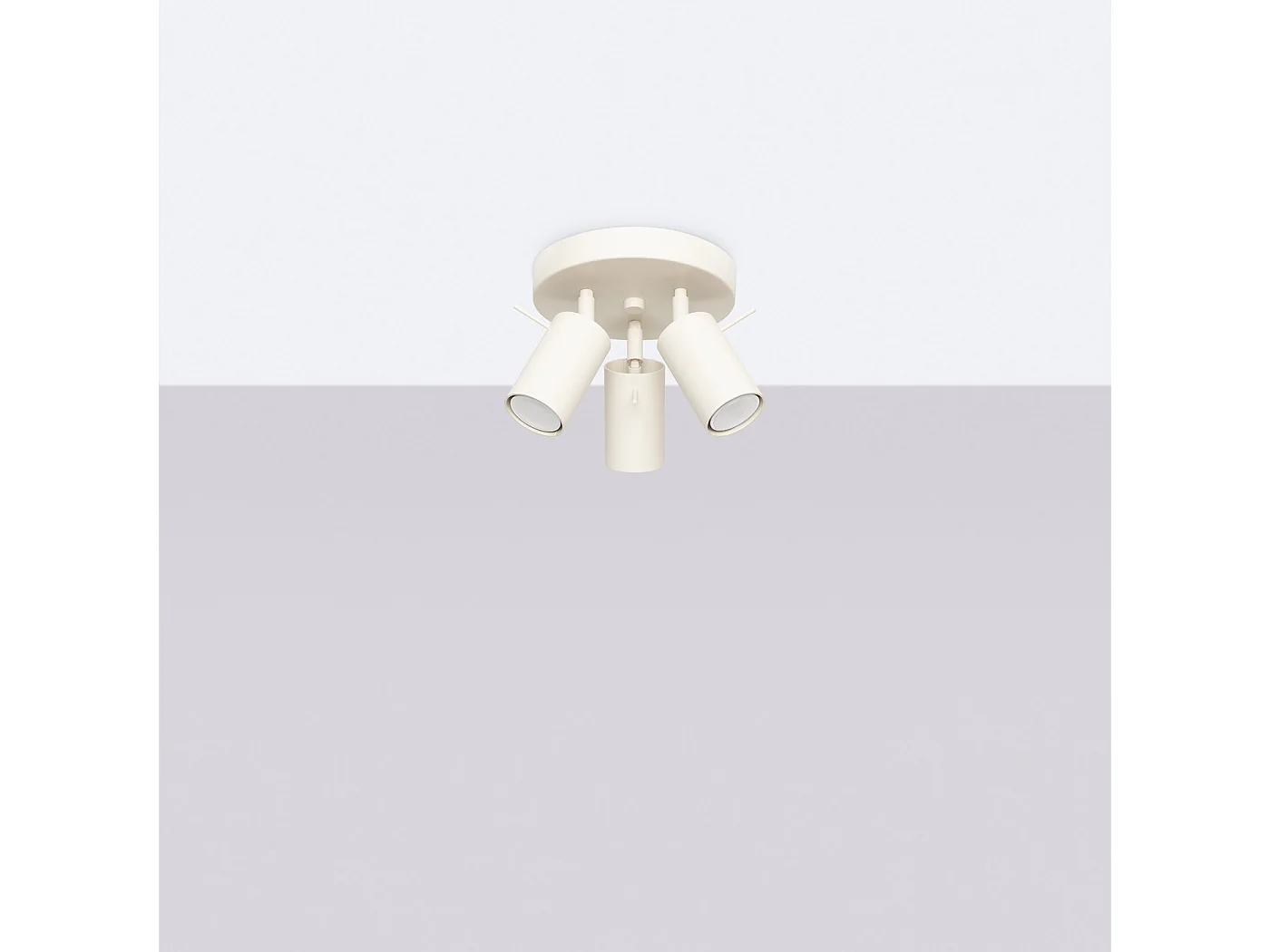 Plafondlamp RING modern van  - 3 lichtbronnen - L.19,5 x H.18,5 cm - beige